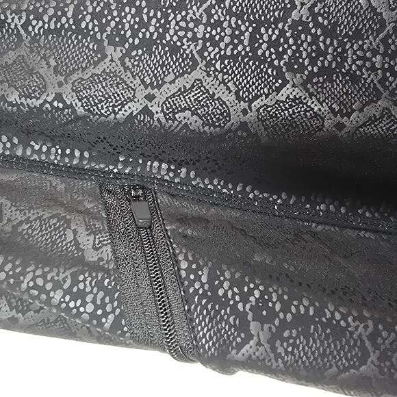 BLACK by Zumba Women's Black Snakeskin Print Leggings with Zipper Pocket - Picture 3 of 6